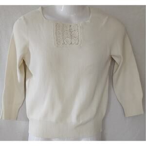 Liz Claiborne VTG  Embellished Crew Neck Long Sleeve Pullover Sweater W  Small